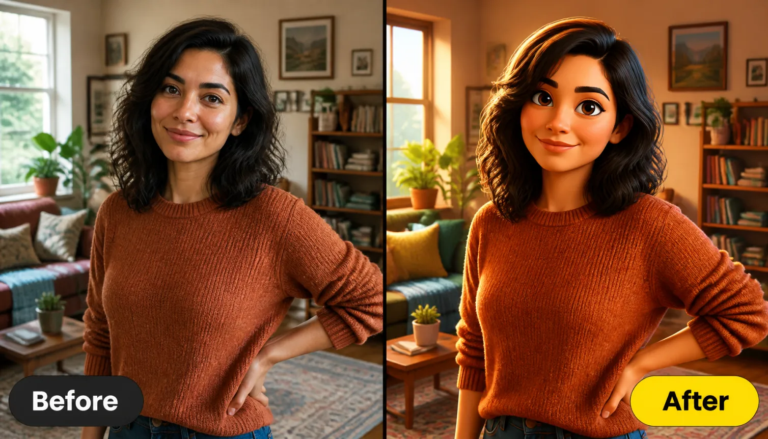 Hero 1 Woman Photo Before After Pixar 3d Character