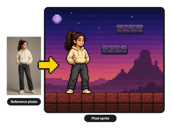 Usecase 2 Reference Photo Becomes Placeholder Game Sprite