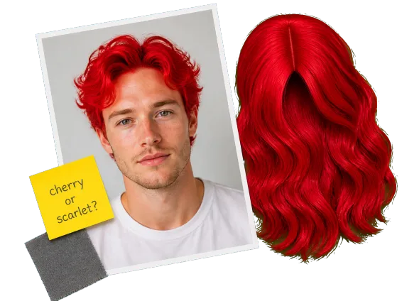 Usecase 3 Printed Red Hair Portrait On A Cosplay Mood Board
