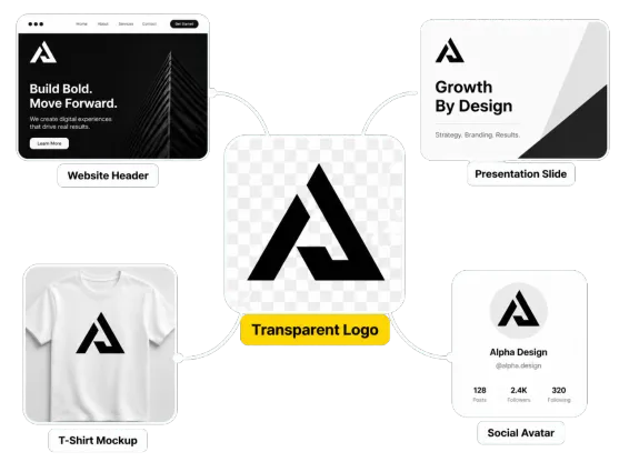 Use Cases List Transparent Logo Across Brand Materials