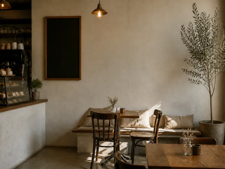 After Ai Text Removal The Wall Looks Natural And The Words Are Gone While Furniture Lighting And Shadows Remain Unchanged.
