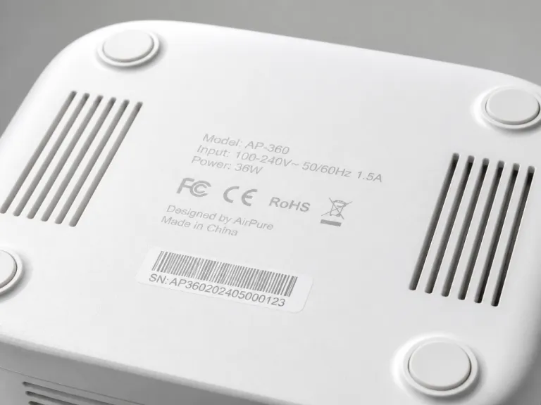 Before Hd Cleanup A Product Detail Photo Includes Small Printed Label Text Across A Smooth Plastic Surface.