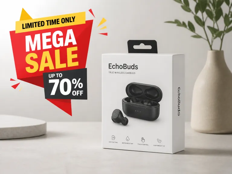 Before Using Vorlas Remove Text From Image Tool A Product Photo Has A Bold Sale Label Covering The Background.