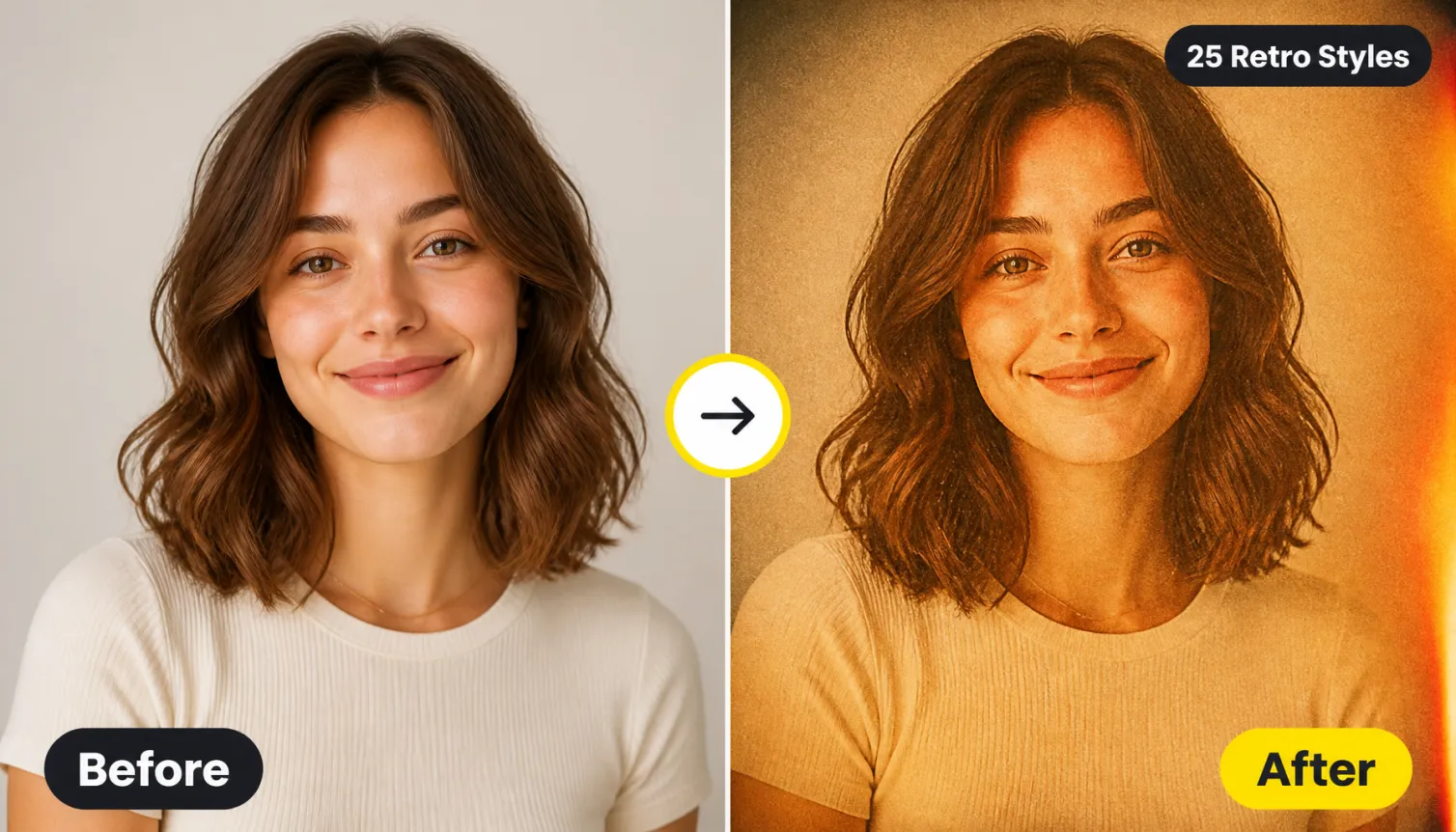Hero 1 Before After Woman Modern Photo To Retro Film