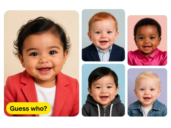 Usecase 3 Five Friends As Baby Versions Guess Who Lineup