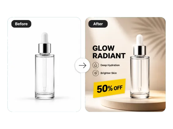 Usecase 2 Product Photo To Promo Banner Before After