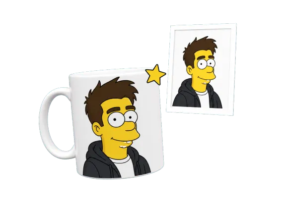 Usecase 3 Simpsons Portrait Printed On Gift Mug
