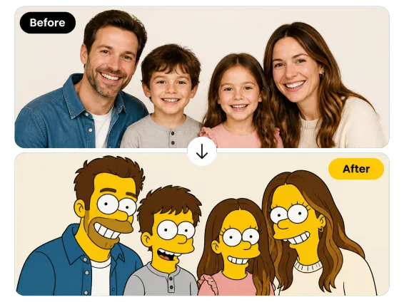 Usecase 4 Family Group Photo To Simpsons Style
