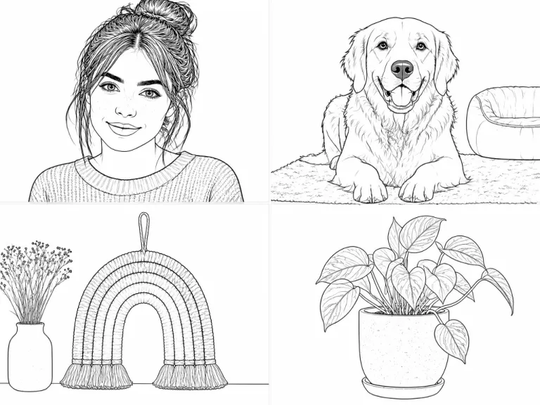 Line Art Use Cases For Portraits Pets Products And Worksheets
