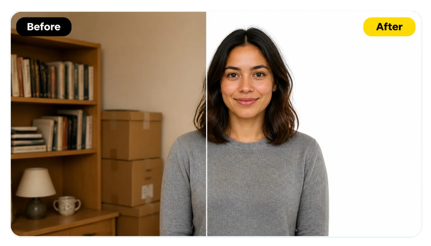 Hero 1 Woman Before After Cluttered Room To Pure White Background