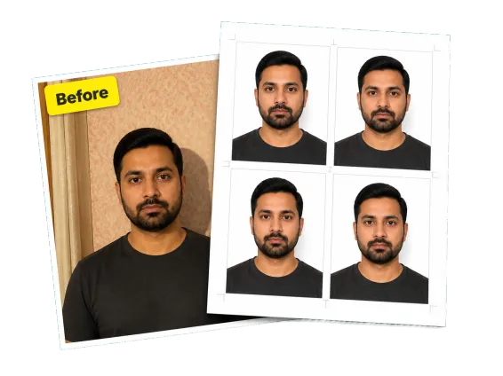 Usecase 2 Passport Id Photo Sheet On White Background
